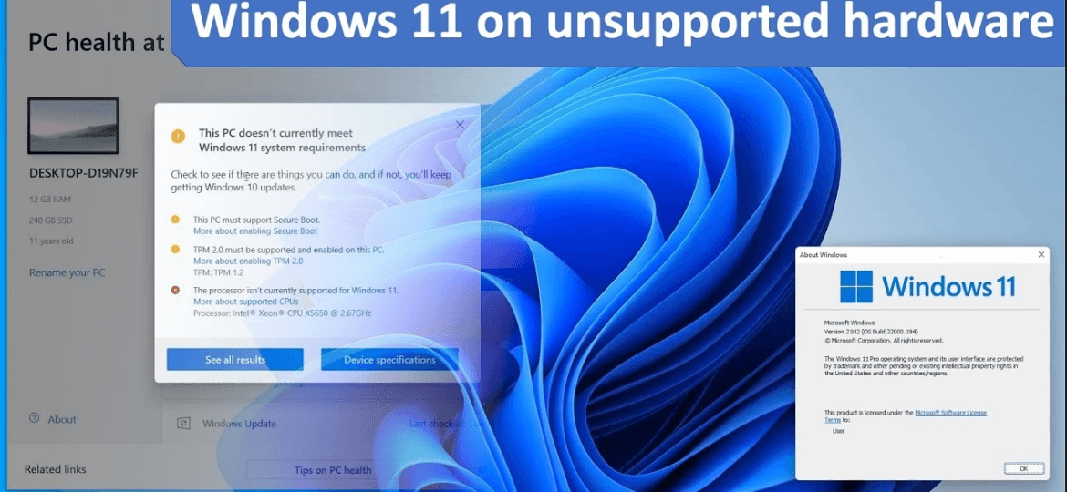 Install windows 11 on unsupported machine